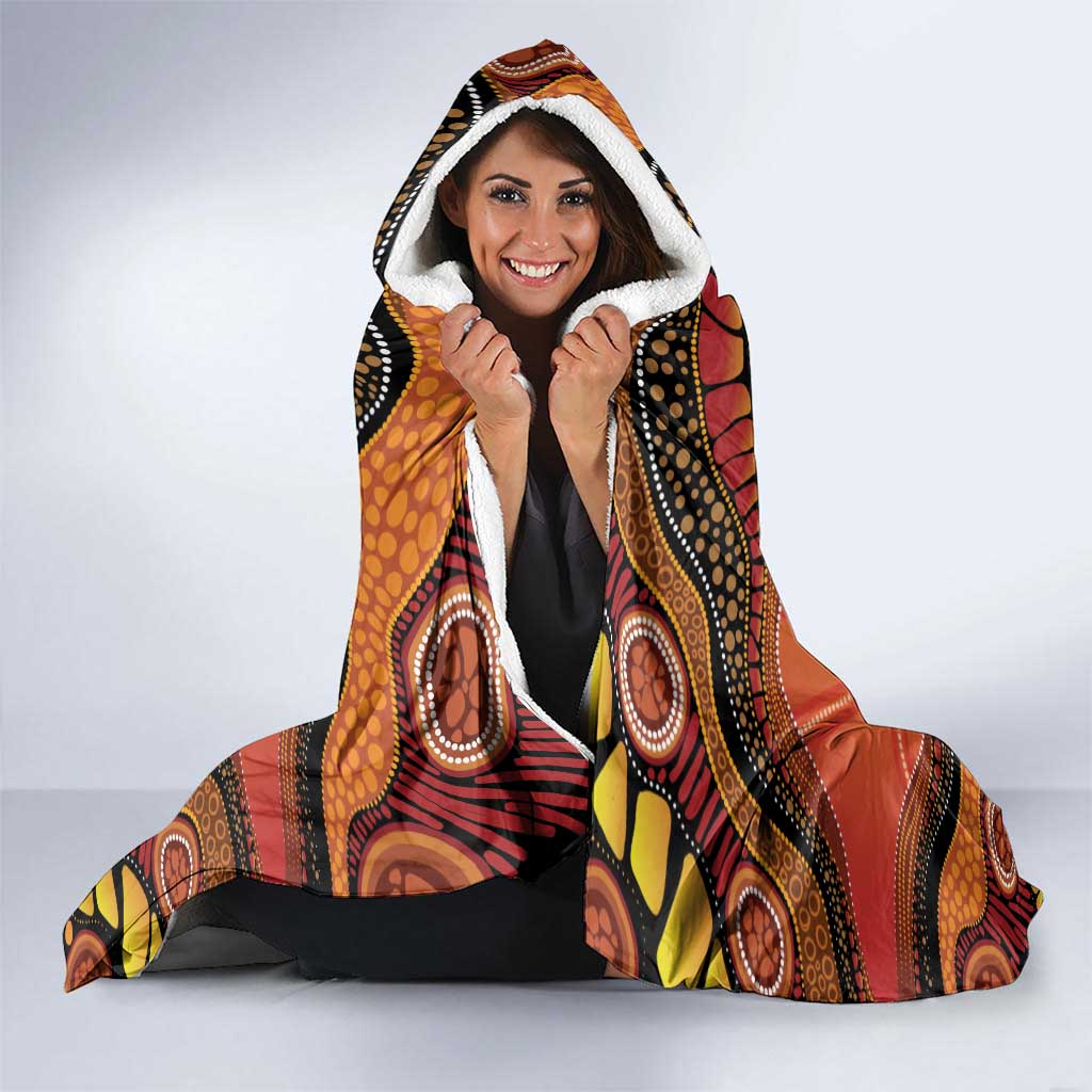 Indigenous Dingo Australia Hooded Blanket Australian Aboriginal Art Proud