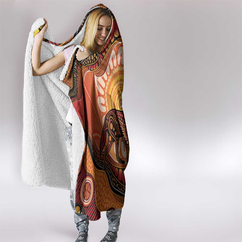 Indigenous Dingo Australia Hooded Blanket Australian Aboriginal Art Proud