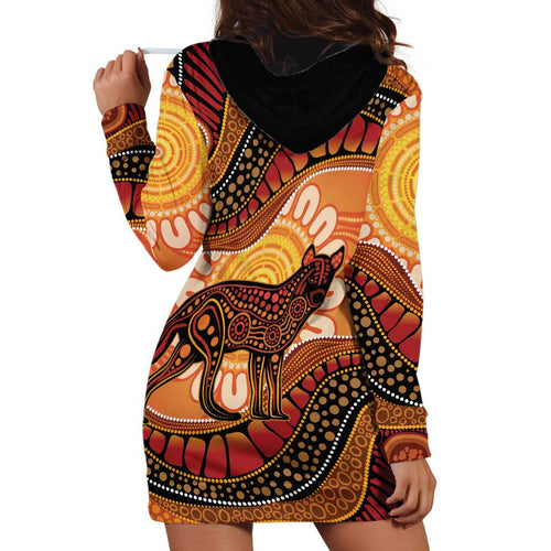 Indigenous Dingo Australia Hoodie Dress Australian Aboriginal Art Proud