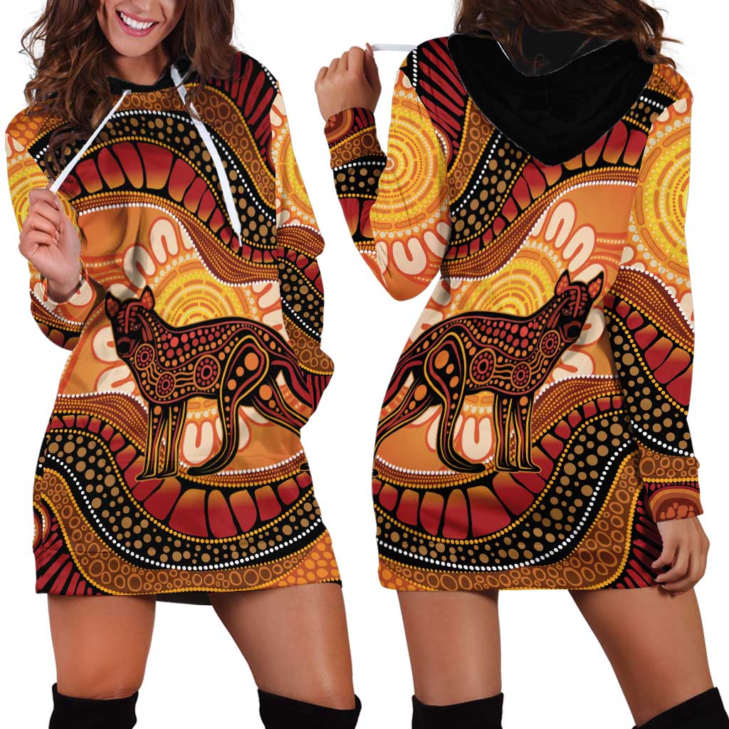 Indigenous Dingo Australia Hoodie Dress Australian Aboriginal Art Proud