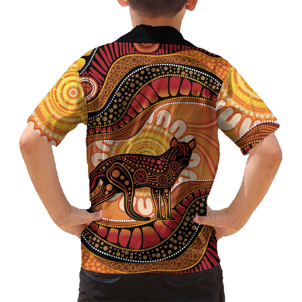 Indigenous Dingo Australia Kid Hawaiian Shirt Australian Aboriginal Art Proud