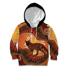 Indigenous Dingo Australia Kid Hoodie Australian Aboriginal Art Proud