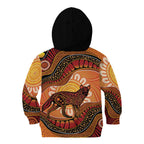 Indigenous Dingo Australia Kid Hoodie Australian Aboriginal Art Proud