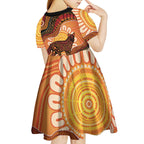 Indigenous Dingo Australia Kid Short Sleeve Dress Australian Aboriginal Art Proud