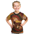 Indigenous Dingo Australia Kid T Shirt Australian Aboriginal Art Proud