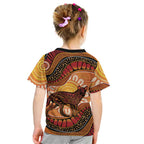 Indigenous Dingo Australia Kid T Shirt Australian Aboriginal Art Proud