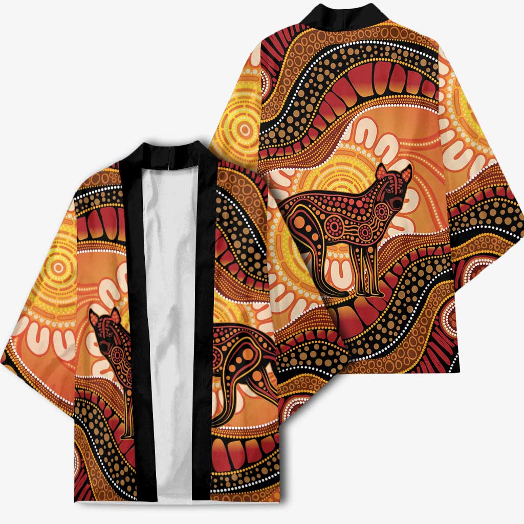 Indigenous Dingo Australia Kimono Australian Aboriginal Art Proud