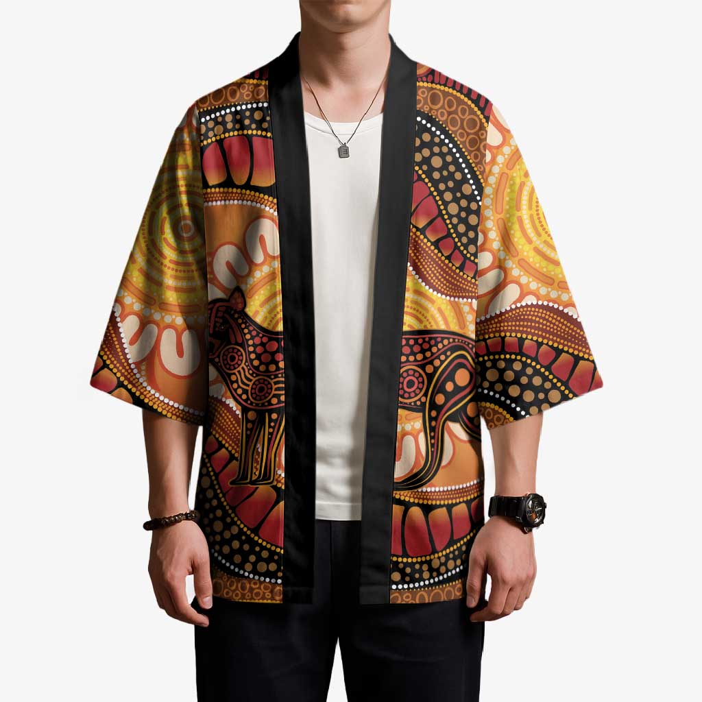 Indigenous Dingo Australia Kimono Australian Aboriginal Art Proud