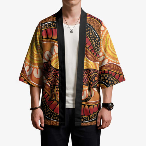 Indigenous Dingo Australia Kimono Australian Aboriginal Art Proud