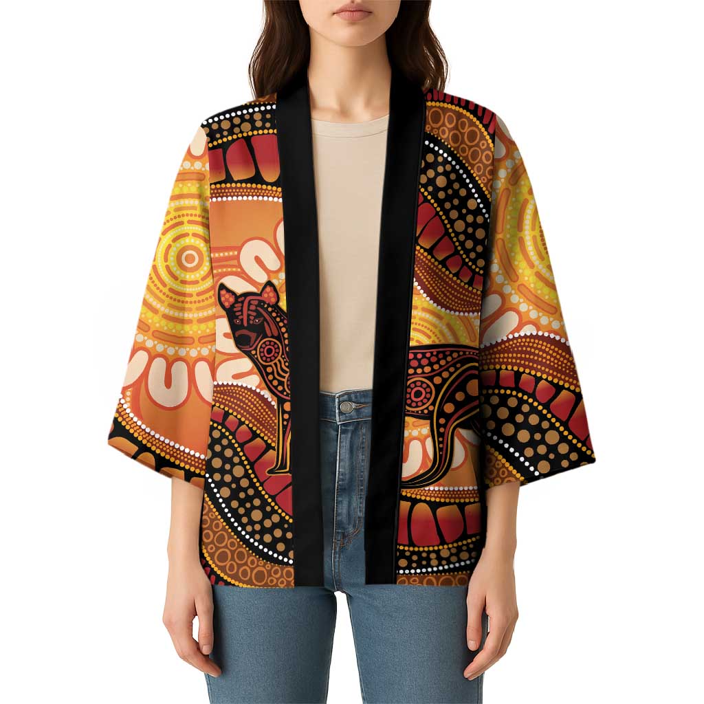 Indigenous Dingo Australia Kimono Australian Aboriginal Art Proud