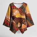 Indigenous Dingo Australia Kimono Sleeve Blouse Australian Aboriginal Art Proud