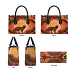 Indigenous Dingo Australia Leather Bag Australian Aboriginal Art Proud