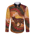 Indigenous Dingo Australia Long Sleeve Button Shirt Australian Aboriginal Art Proud