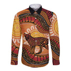 Indigenous Dingo Australia Long Sleeve Button Shirt Australian Aboriginal Art Proud