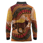 Indigenous Dingo Australia Long Sleeve Polo Shirt Australian Aboriginal Art Proud