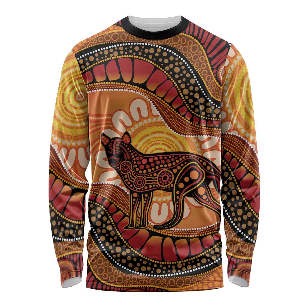 Indigenous Dingo Australia Long Sleeve Shirt Australian Aboriginal Art Proud
