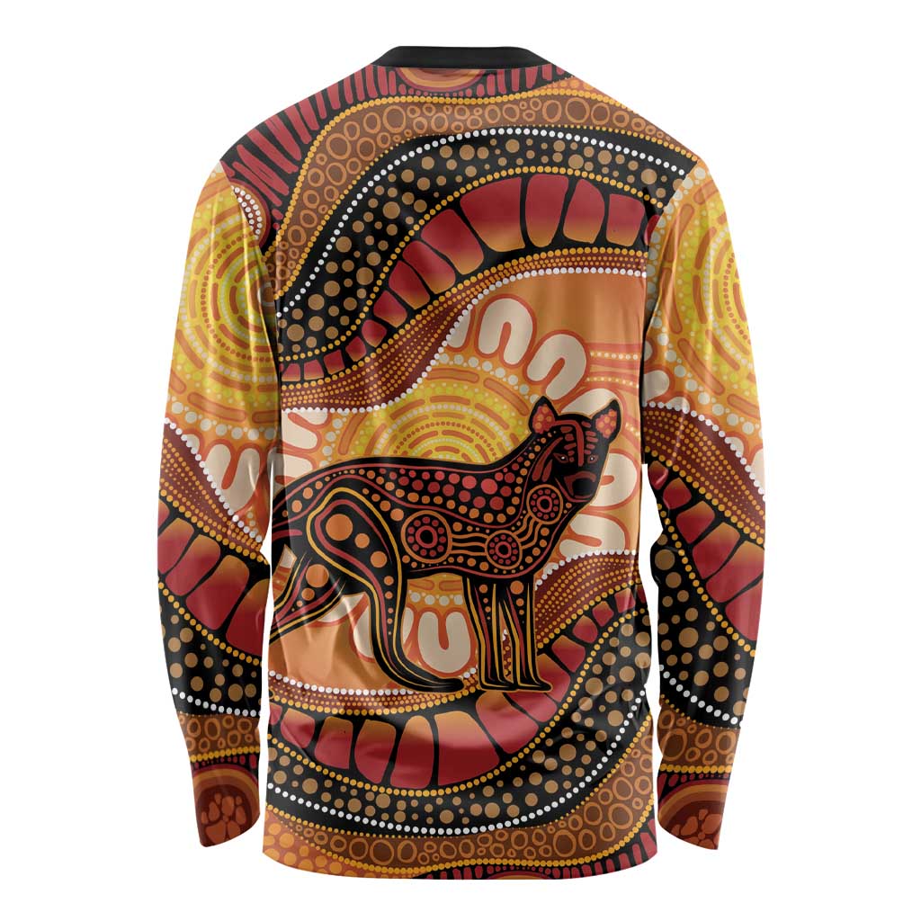 Indigenous Dingo Australia Long Sleeve Shirt Australian Aboriginal Art Proud
