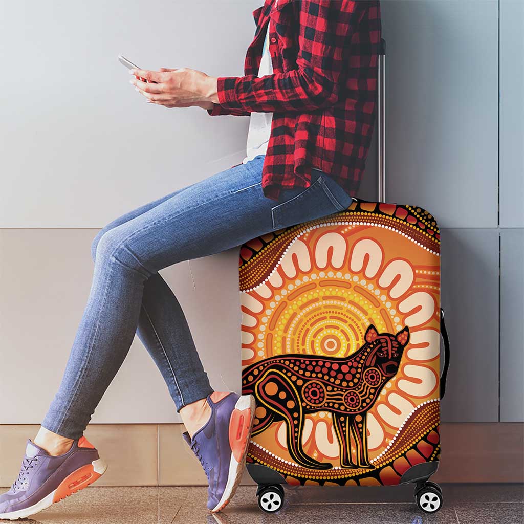 Indigenous Dingo Australia Luggage Cover Australian Aboriginal Art Proud
