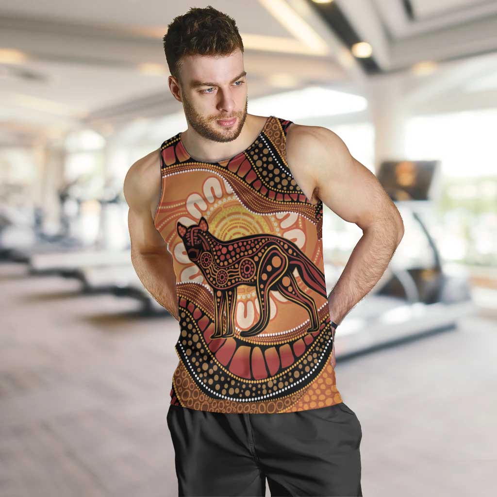 Indigenous Dingo Australia Men Tank Top Australian Aboriginal Art Proud