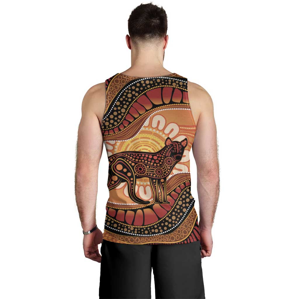 Indigenous Dingo Australia Men Tank Top Australian Aboriginal Art Proud