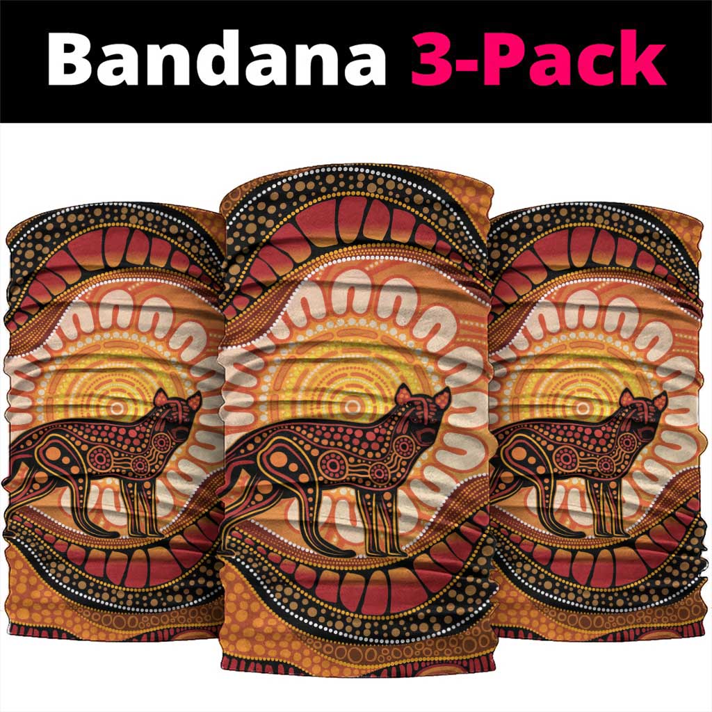 Indigenous Dingo Australia Neck Gaiter Australian Aboriginal Art Proud