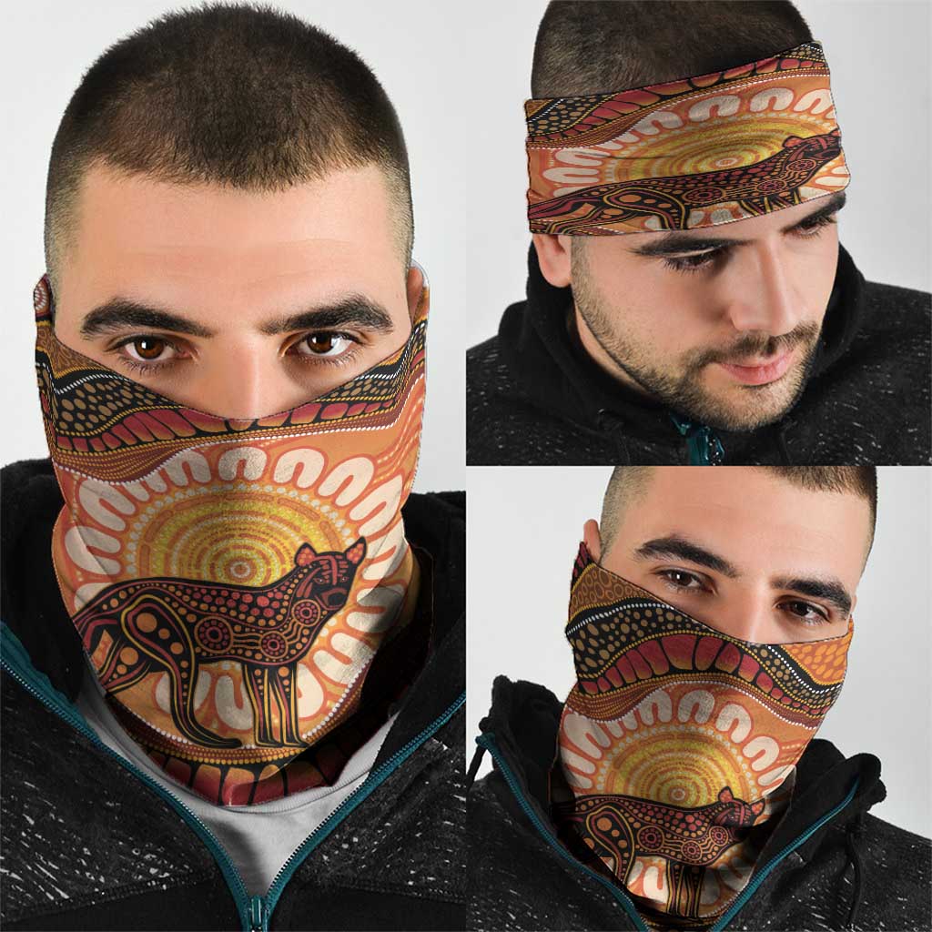Indigenous Dingo Australia Neck Gaiter Australian Aboriginal Art Proud
