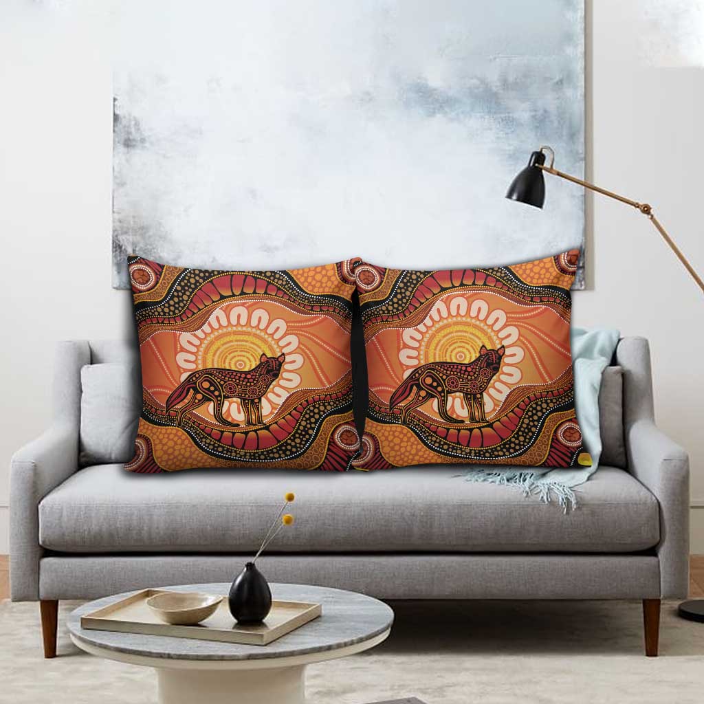 Indigenous Dingo Australia Pillow Cover Australian Aboriginal Art Proud