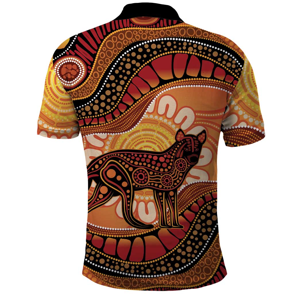 Indigenous Dingo Australia Polo Shirt Australian Aboriginal Art Proud