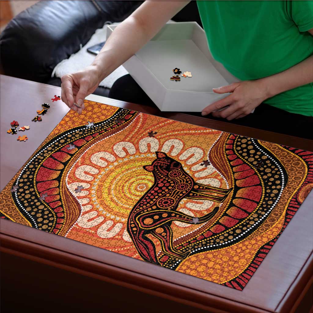 Indigenous Dingo Australia Puzzle Australian Aboriginal Art Proud