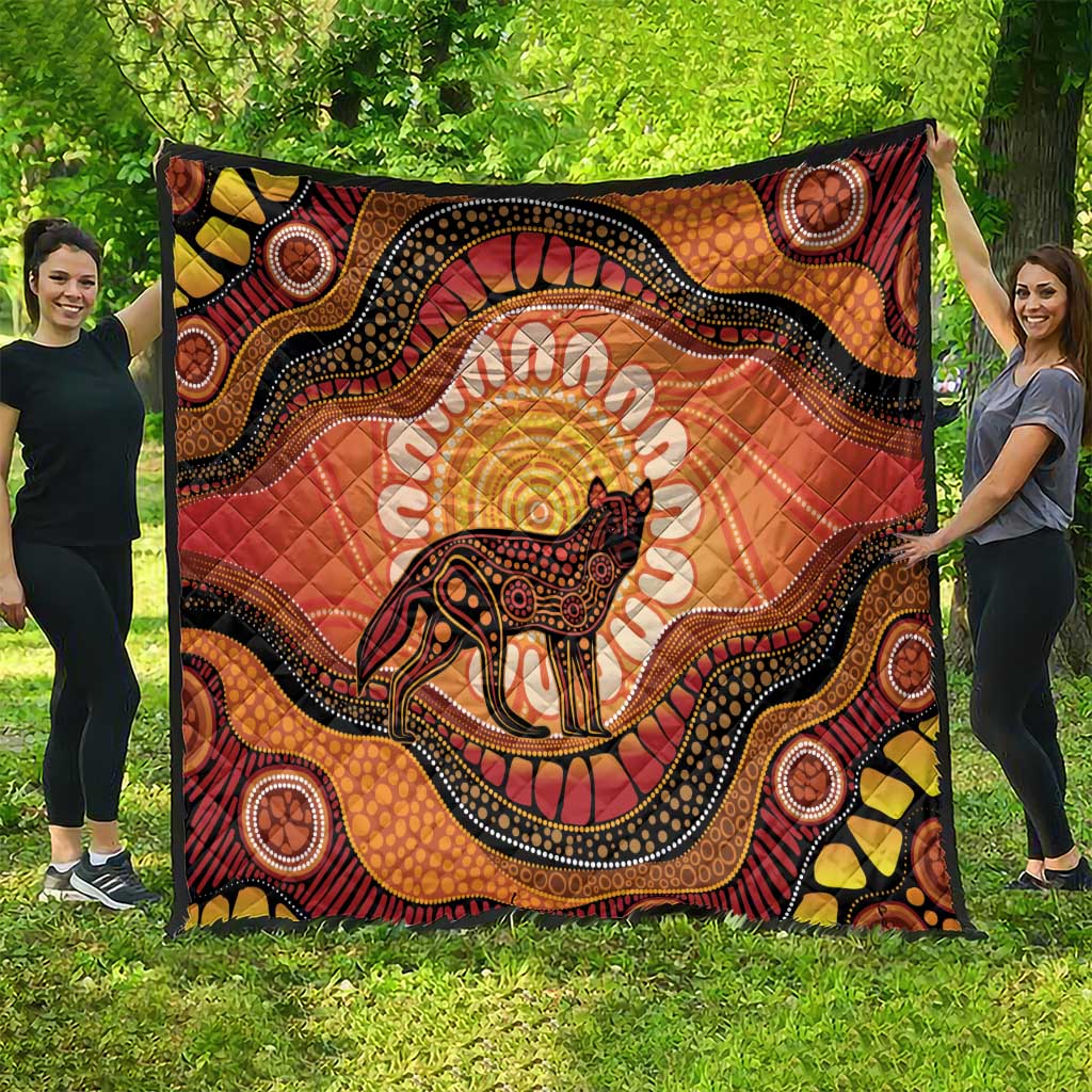 Indigenous Dingo Australia Quilt Australian Aboriginal Art Proud