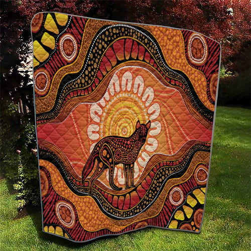 Indigenous Dingo Australia Quilt Australian Aboriginal Art Proud