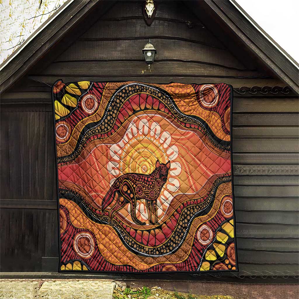 Indigenous Dingo Australia Quilt Australian Aboriginal Art Proud