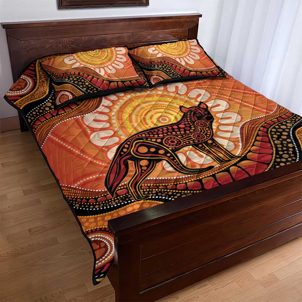 Indigenous Dingo Australia Quilt Bed Set Australian Aboriginal Art Proud