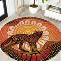 Indigenous Dingo Australia Round Carpet Australian Aboriginal Art Proud