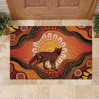 Indigenous Dingo Australia Rubber Doormat Australian Aboriginal Art Proud