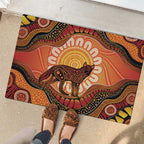 Indigenous Dingo Australia Rubber Doormat Australian Aboriginal Art Proud