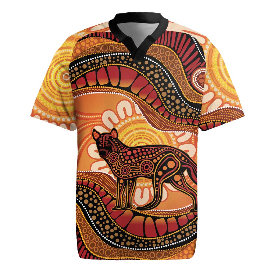 Indigenous Dingo Australia Rugby Jersey Australian Aboriginal Art Proud