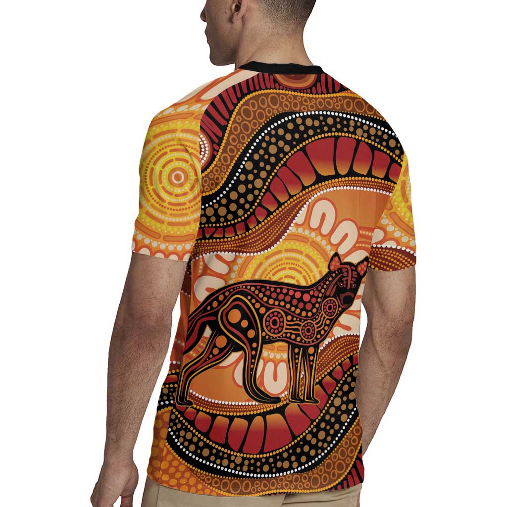 Indigenous Dingo Australia Rugby Jersey Australian Aboriginal Art Proud