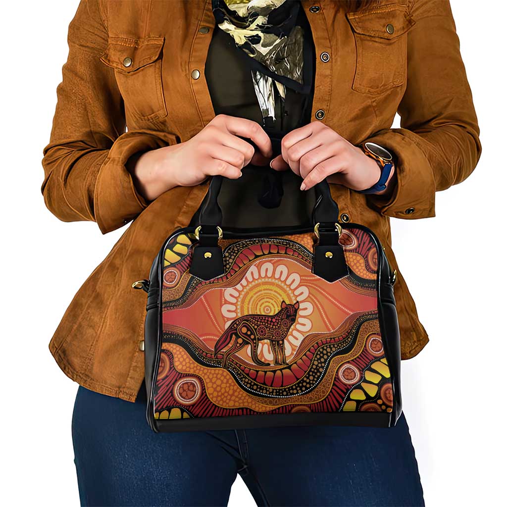 Indigenous Dingo Australia Shoulder Handbag Australian Aboriginal Art Proud