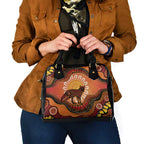 Indigenous Dingo Australia Shoulder Handbag Australian Aboriginal Art Proud