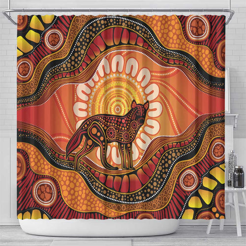 Indigenous Dingo Australia Shower Curtain Australian Aboriginal Art Proud