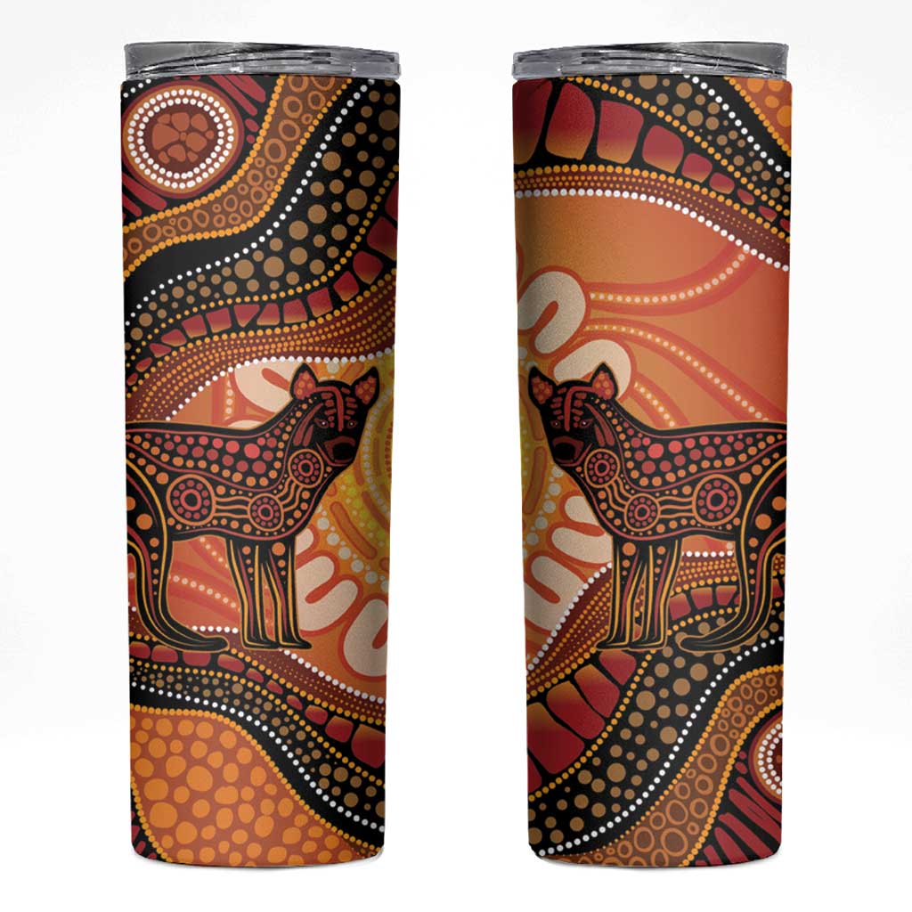 Indigenous Dingo Australia Skinny Tumbler Australian Aboriginal Art Proud