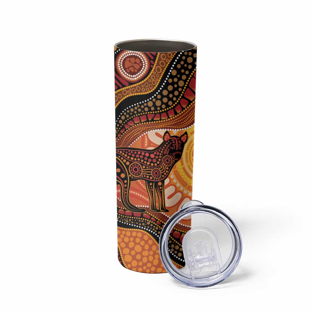 Indigenous Dingo Australia Skinny Tumbler Australian Aboriginal Art Proud