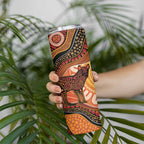 Indigenous Dingo Australia Skinny Tumbler Australian Aboriginal Art Proud
