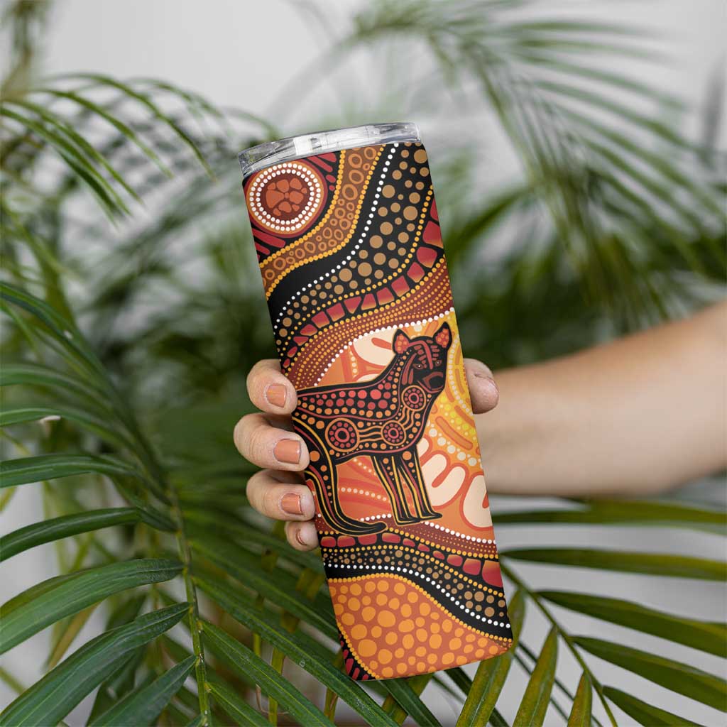 Indigenous Dingo Australia Skinny Tumbler Australian Aboriginal Art Proud