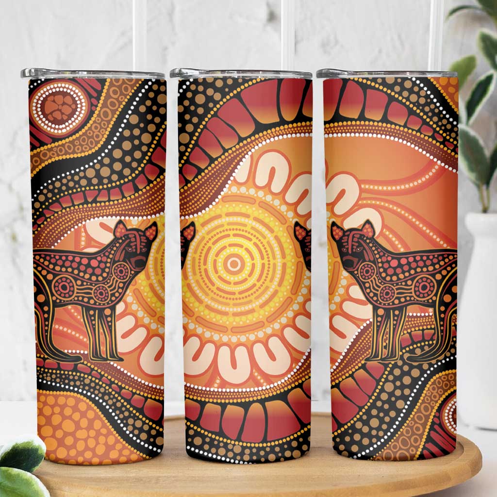Indigenous Dingo Australia Skinny Tumbler Australian Aboriginal Art Proud
