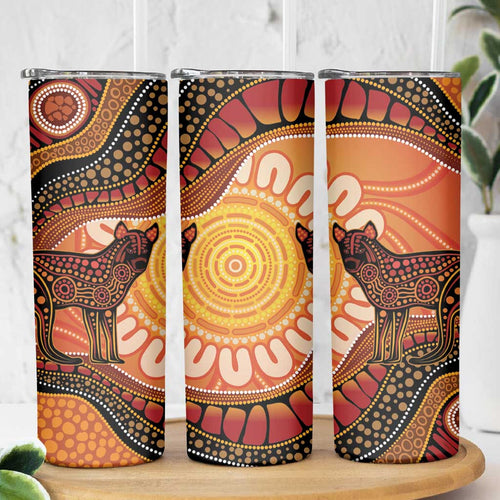 Indigenous Dingo Australia Skinny Tumbler Australian Aboriginal Art Proud