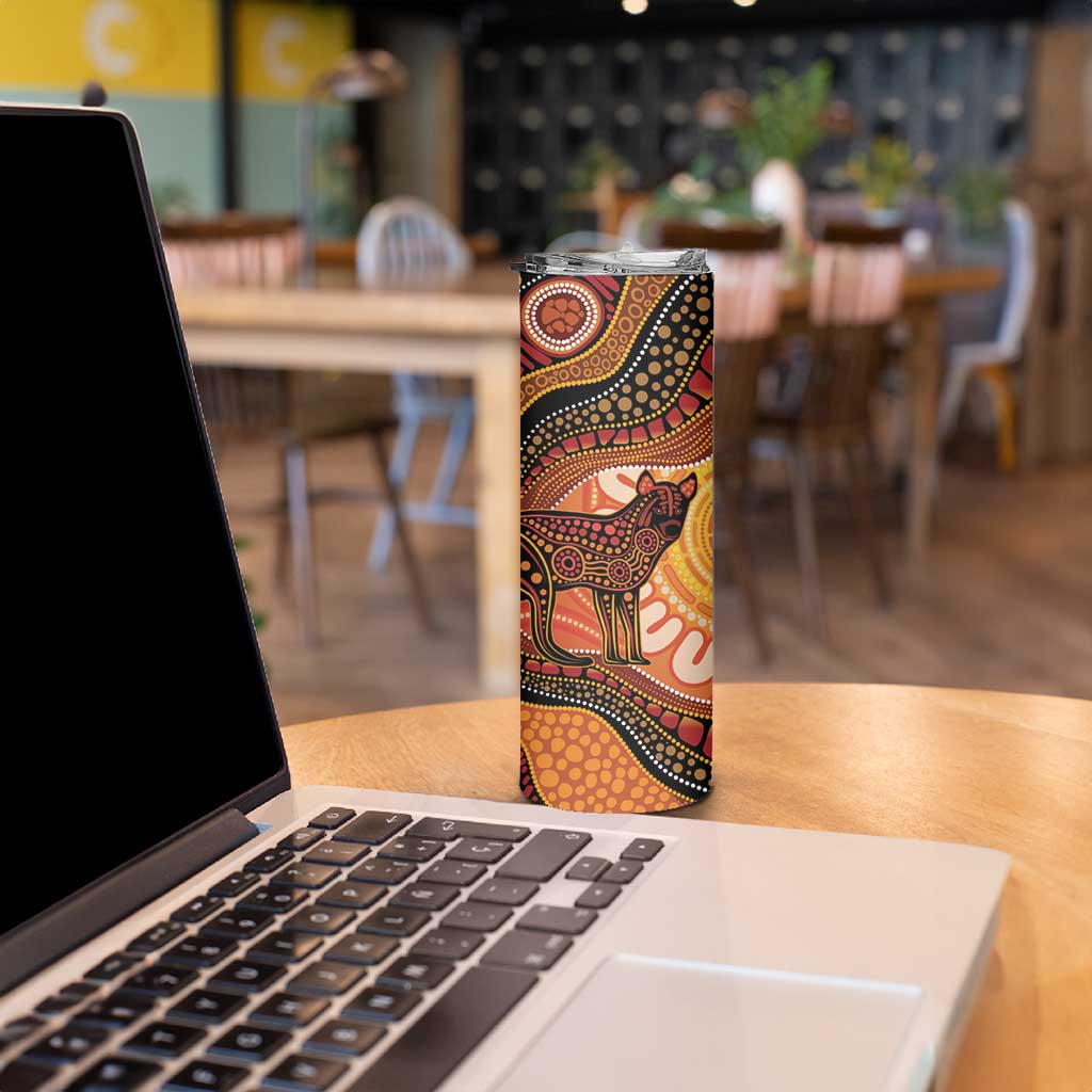 Indigenous Dingo Australia Skinny Tumbler Australian Aboriginal Art Proud