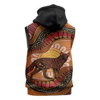 Indigenous Dingo Australia Sleeveless Hoodie Australian Aboriginal Art Proud