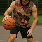Indigenous Dingo Australia Sleeveless Hoodie Australian Aboriginal Art Proud